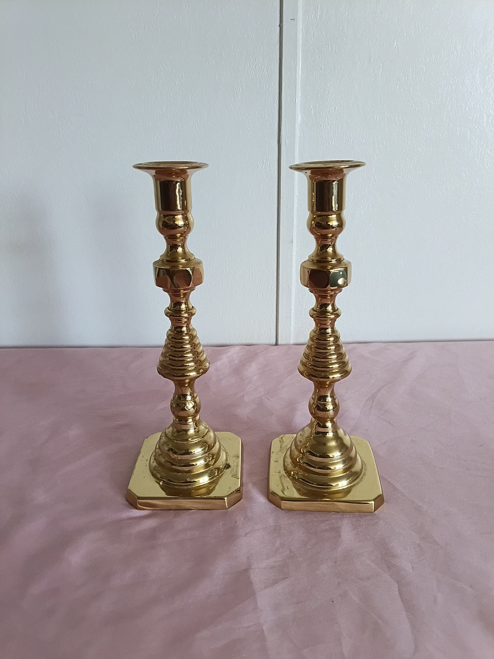 Pair of 10" BRASS CANDLESTICK BY BALDWIN BRASS
